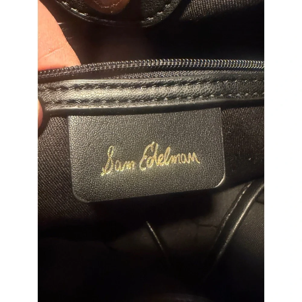 Sam Edelman Julia Quilted Tote Bag Braided Handles Gold Logo Shoulder Bag